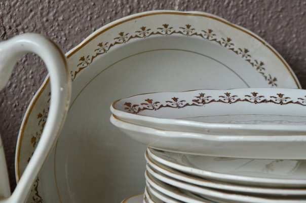 Bohemian Claire Dinner Service in Faïence from Sarreguemines France, Set of 43-AIU-1091968