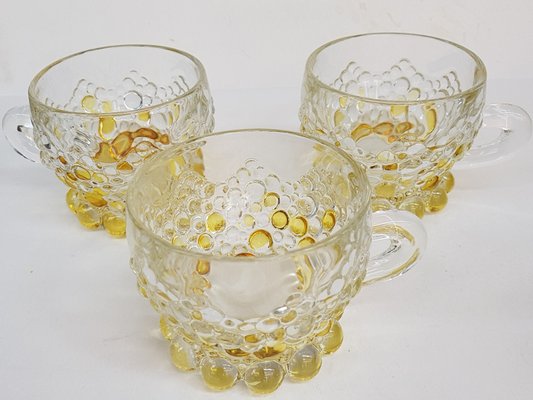 Bohemian Crystal Glass Bowl Set, 1970s, Set of 7-QDP-688720