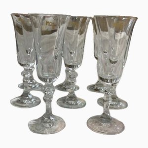 Bohemian Crystal Glasses with Carved Pedestals, 1960s, Set of 38-SNX-1792470