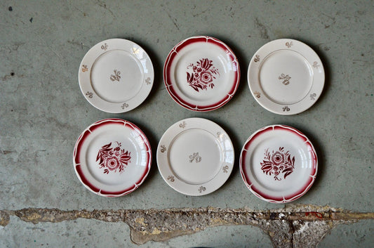 Bohemian Dessert Plates from Sarreguemines, 1940s, Set of 6