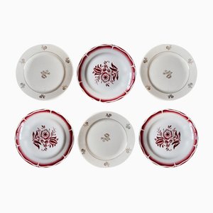 Bohemian Dessert Plates from Sarreguemines, 1940s, Set of 6-AIU-868826