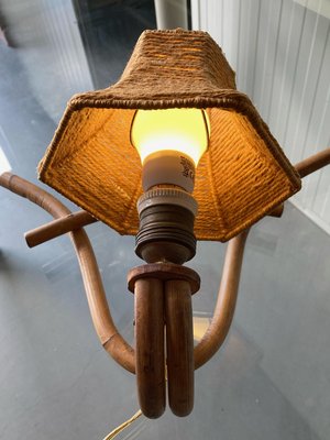 Bohemian French Bamboo Wall Lamp, 1950s-ZBW-942318