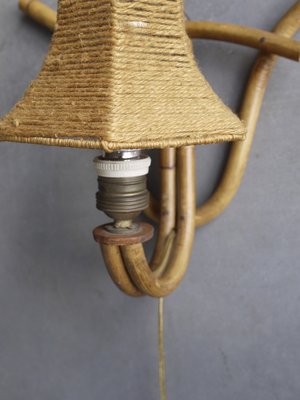 Bohemian French Bamboo Wall Lamp, 1950s-ZBW-942318