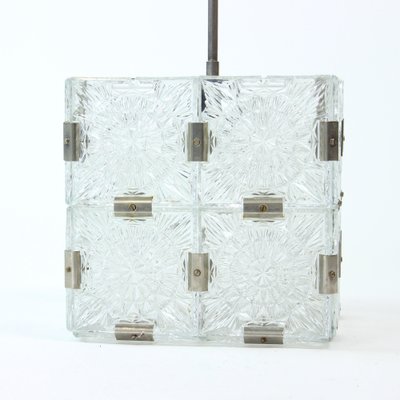 Bohemian Glass Cube Pendant from Kamenický Šenov, Czechoslovakia, 1970s-UL-1263607