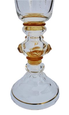 Bohemian Glass Footed Jar with Gold Leaf Decoration-MJY-1148979