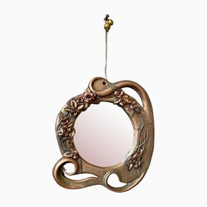 Bohemian Golden Ceramic Mirror, 1970s-AIU-1739041