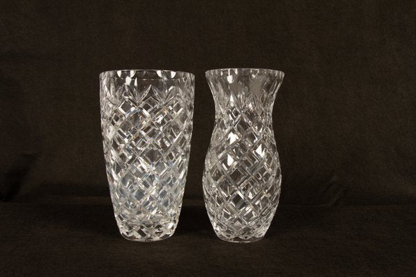 Bohemian Lead Crystal Vases, 1940s, Set of 10-WIX-685849