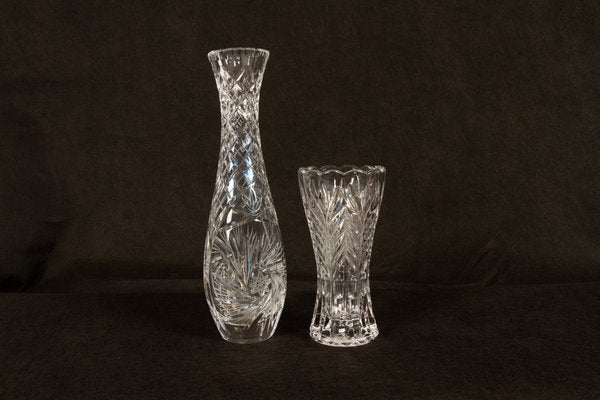 Bohemian Lead Crystal Vases, 1940s, Set of 10-WIX-685849