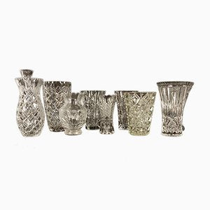 Bohemian Lead Crystal Vases, 1940s, Set of 10-WIX-685849