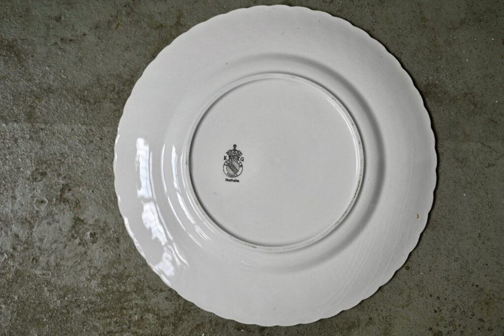 Bohemian Nathalie Plates from Keller and Guerin Lunéville, 1950s, Set of 6