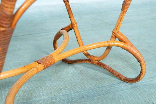 Bohemian Oval Coffee Table in Rattan & Glass from Rohé Noordwolde, 1970s-HGA-1799305