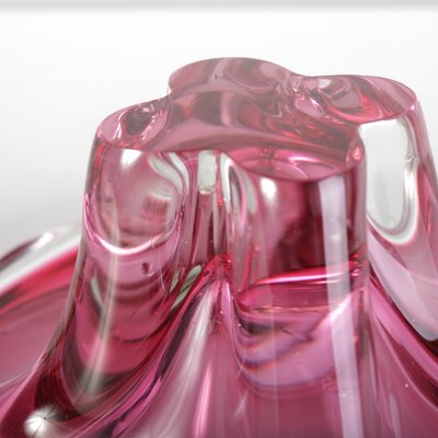 Bohemian Pink Glass Bowl by Josef M. Hospodka for Sklarny Chribska, 1960s-ALG-694713