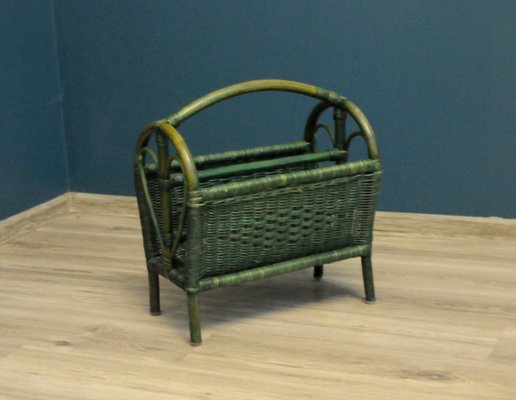 Bohemian Rattan Magazine Rack, 1960s-KDW-1304294