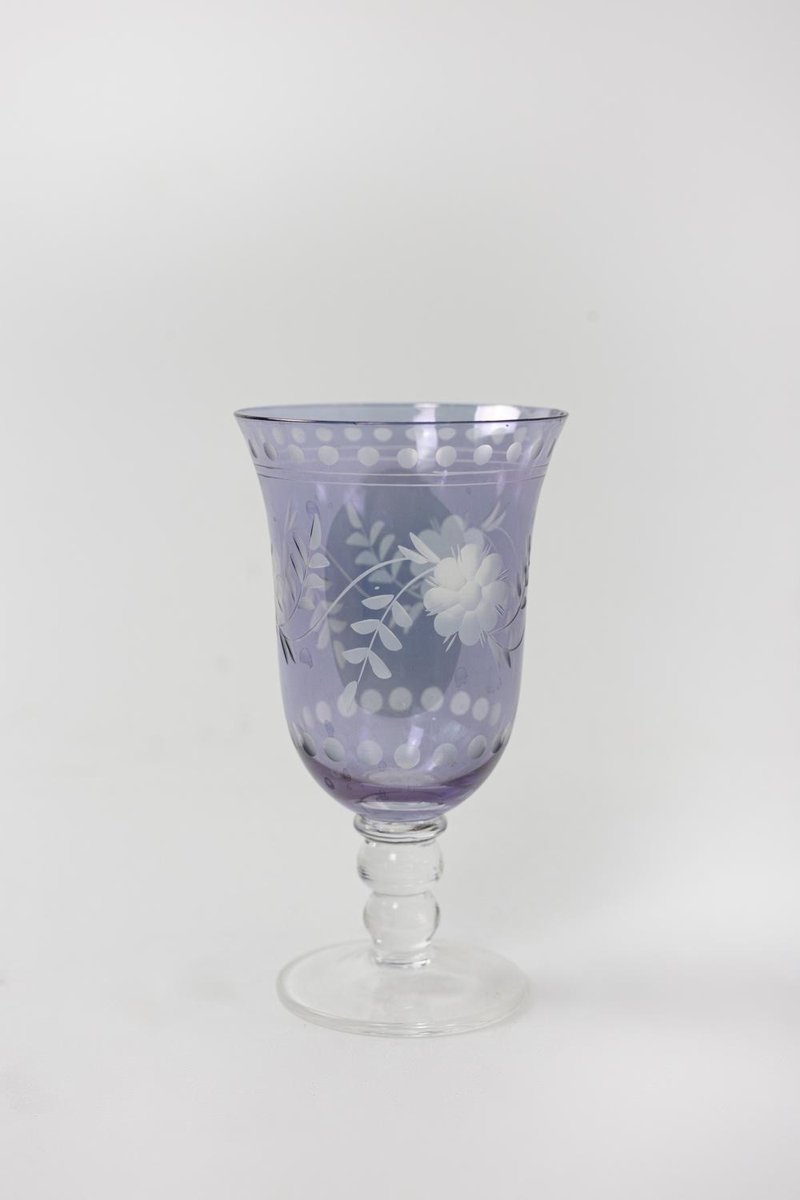 Bohemian Style Crystal Glassware, Set of 26