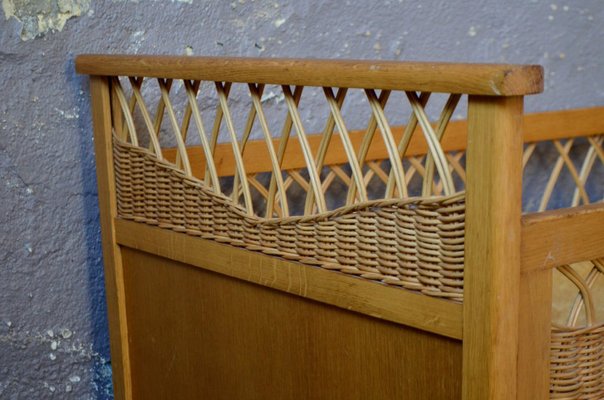 Bohemian Wooden and Wicker Child Bed, 1960s-AIU-1447802