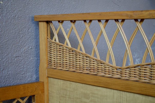 Bohemian Wooden and Wicker Child Bed, 1960s-AIU-1447802