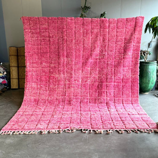 Boho Pink Moroccan Wool Rug