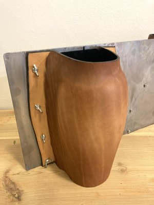 Boiled Leather Vase, 2010s by Simon Hasan-MFM-1820927