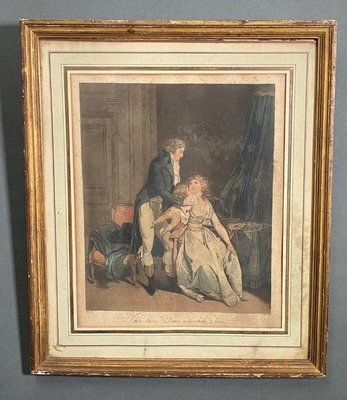 Boilly Vidal Bonnefoy, Romantic Scenes, Engravings, 19th Century, Framed, Set of 2-QKG-1760001