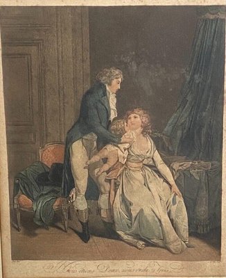 Boilly Vidal Bonnefoy, Romantic Scenes, Engravings, 19th Century, Framed, Set of 2-QKG-1760001