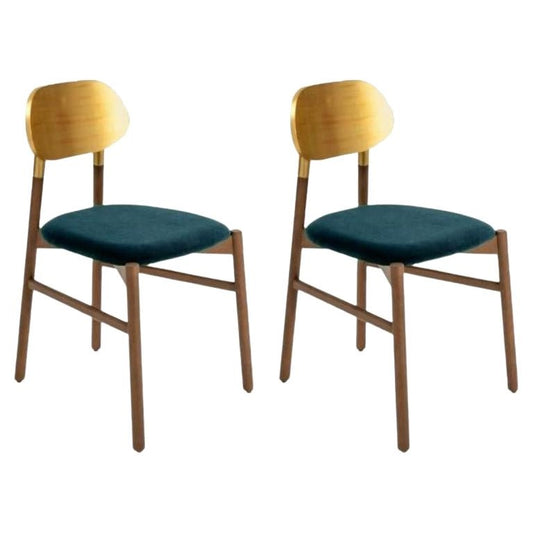 Bokken Upholstered Chairs Canaletto Gold & Blue by Colé Italia, Set of 2