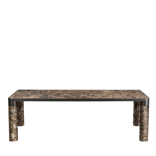 Bold Rectangular Brown Marble Dining Table by Elisa Giovannoni