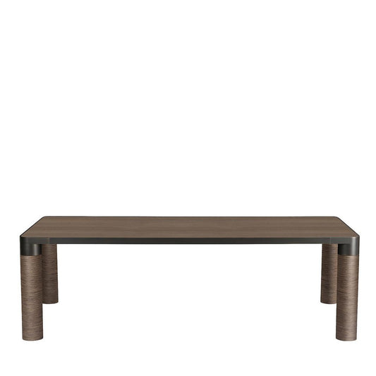 Bold Rectangular Brown Wood Dining Table by Elisa Giovannoni