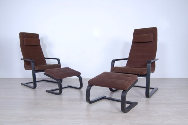 Boliden Armchairs with Footrest from Ikea, 1999, Set of 4-XSG-1057847