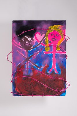 Bomberbax, Impossible Love, 2021, Mixed Media on Canvas-RCE-1177479