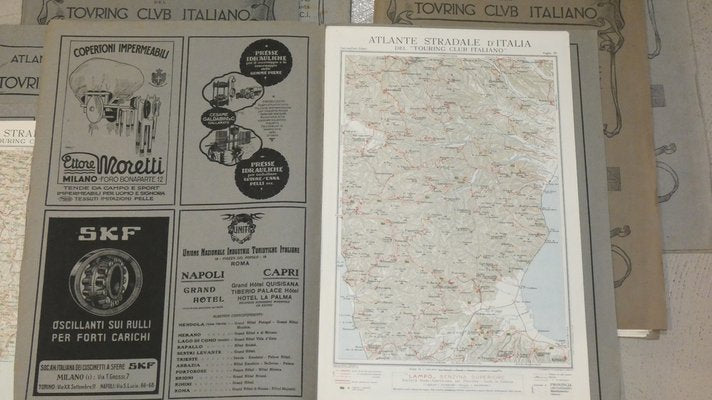 Bond Opera Cartographic, International Atlas of the Italian Touring Club with Dedication by Benito Mussolini, Italy 1927, Set of 9-ERB-964752