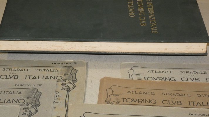 Bond Opera Cartographic, International Atlas of the Italian Touring Club with Dedication by Benito Mussolini, Italy 1927, Set of 9-ERB-964752