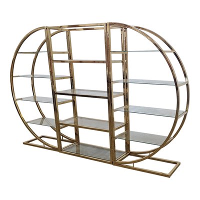 Bookcase in Brass, 1970s-BEW-1765053