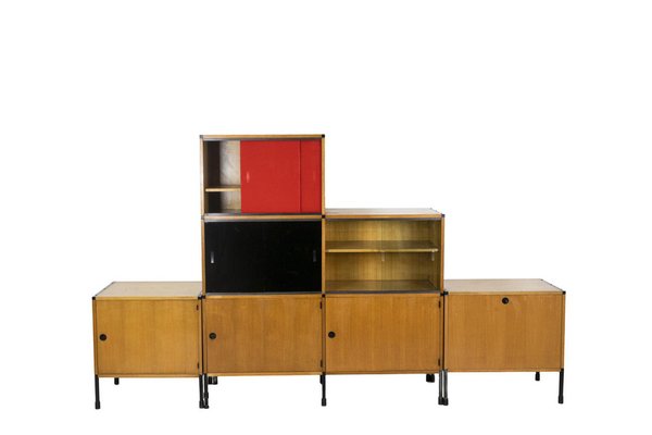 Bookcase in Oak and Metal by Pierre Guariche, 1960s-CEJ-1065971