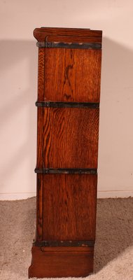 Bookcase in Oak of 3 Elements with Drawer from Wernicke Globe-HPU-2040956