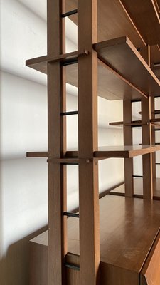 Bookcase in Wood and Iron in the Style of Gianfranco Frattini, Italy, 1950s-PYA-935368