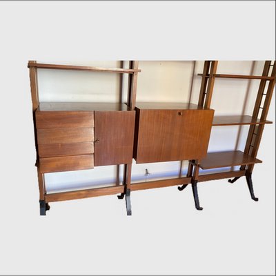 Bookcase in Wood and Iron in the Style of Gianfranco Frattini, Italy, 1950s-PYA-935368