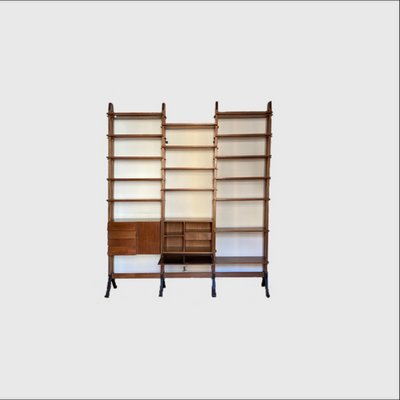 Bookcase in Wood and Iron in the Style of Gianfranco Frattini, Italy, 1950s-PYA-935368