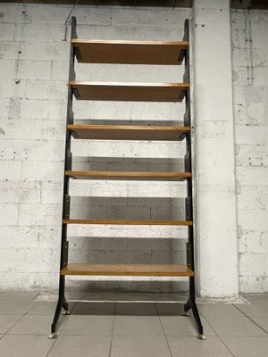 Bookcase in Wood, Iron and Brass, 1950s-JHL-1799256