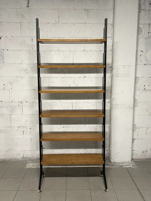 Bookcase in Wood, Iron and Brass, 1950s-JHL-1799256