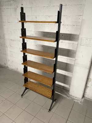 Bookcase in Wood, Iron and Brass, 1950s-JHL-1799256