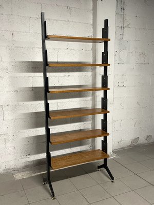 Bookcase in Wood, Iron and Brass, 1950s-JHL-1799256