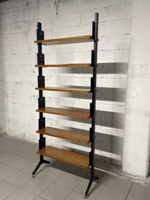 Bookcase in Wood, Iron and Brass, 1950s-JHL-1799256