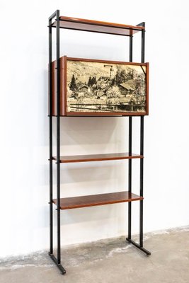 Bookcase with Mobile Bar, 1960s-WUN-2036136