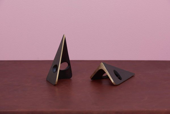 Bookends in a Patina and Polish Brass Mix by Carl Auböck, 2017, Set of 2-SFD-631553