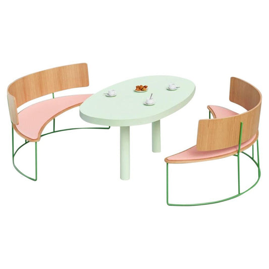 Boomerang Benches in Pink by Pepe Albargues, Set of 2