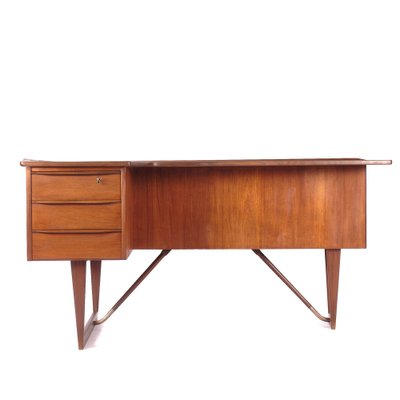 Boomerang Desk in Teak and Brass by Peter Løvig Nielsen-EMG-1420974