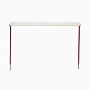 Bordeaux Leather Console Table by Jacques Adnet, 1950s-VRR-767072