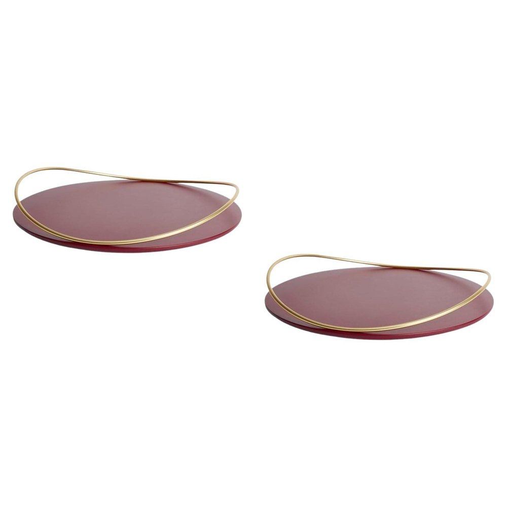 Bordeaux Touched E Trays by Mason Editions, Set of 2