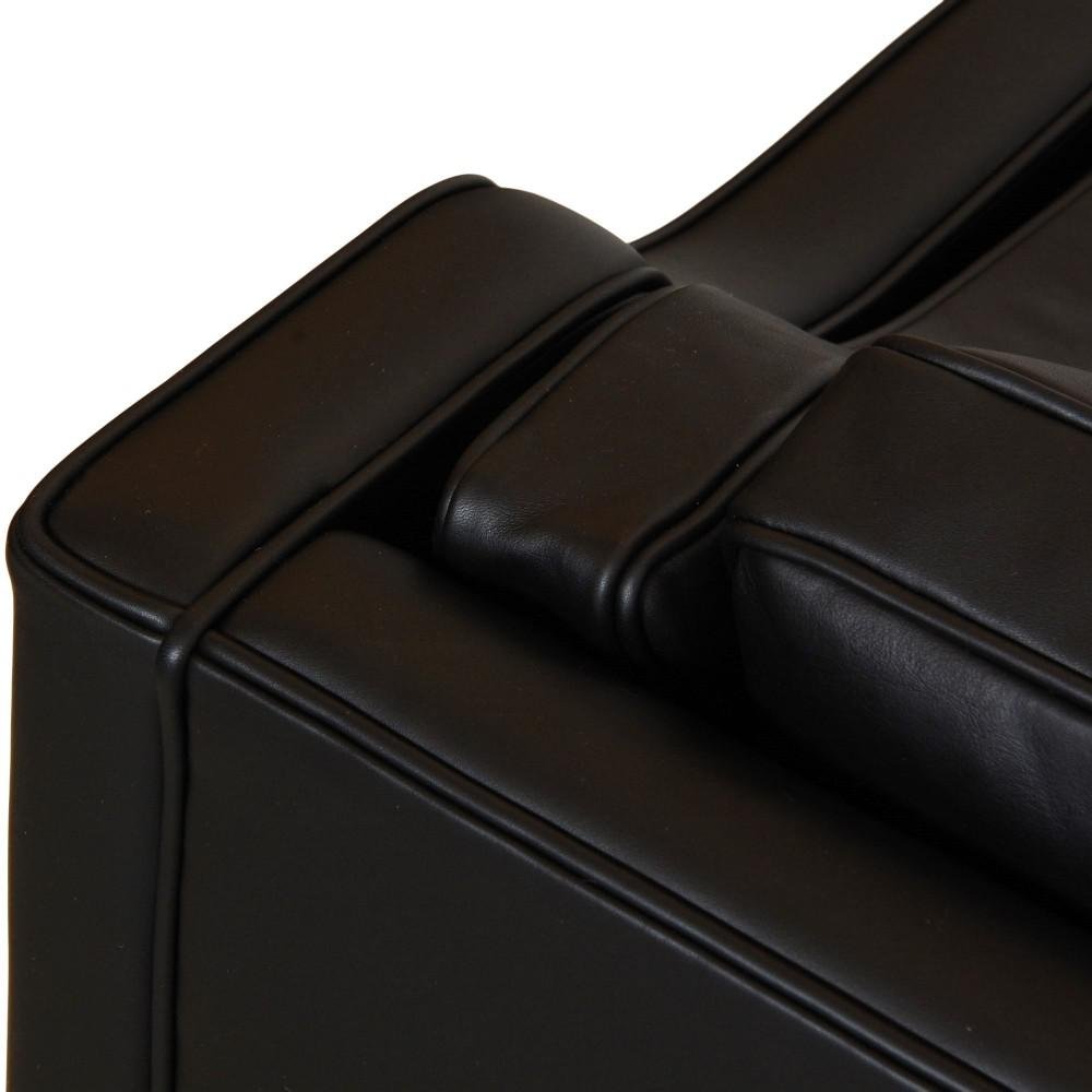 Børge Mogensen 2213 3.seater Sofa in Black Nevada Aniline Leather by Børge Mogensen for Fredericia