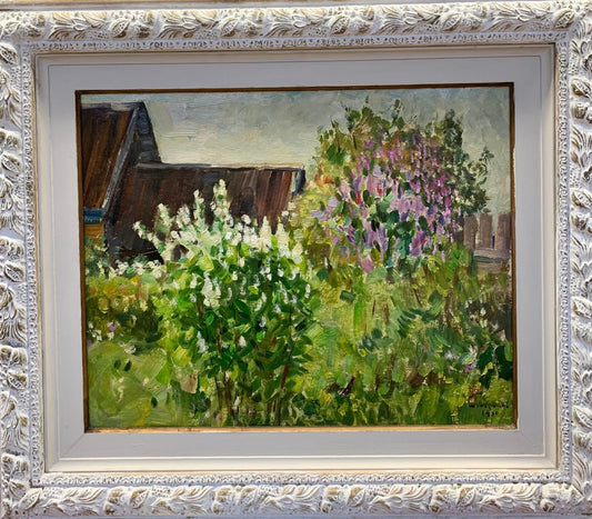 Boris Lavrenko, Flowery House, Oil on Canvas, 1980